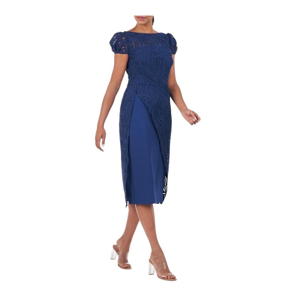 Kay Unger Dress  Zelda Lace mini blue size 10